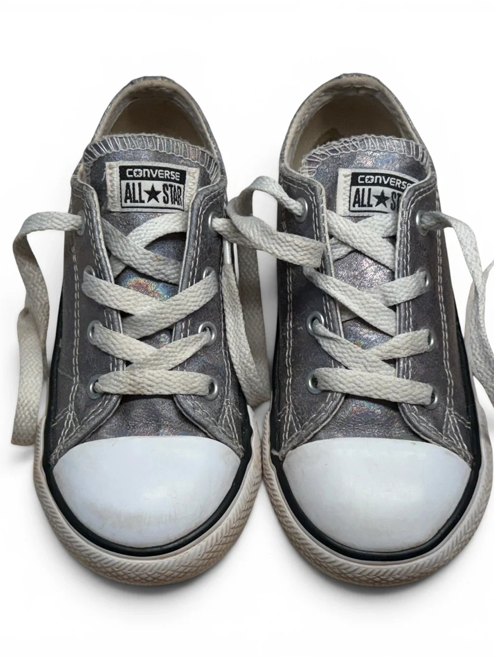 Converse All-Star Kids Low Top Sneakers in Silver / Hologram